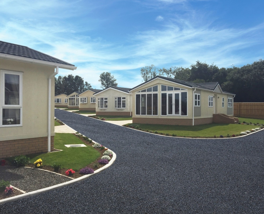 Meadowlands Court residential park home development Bude cornwall street view