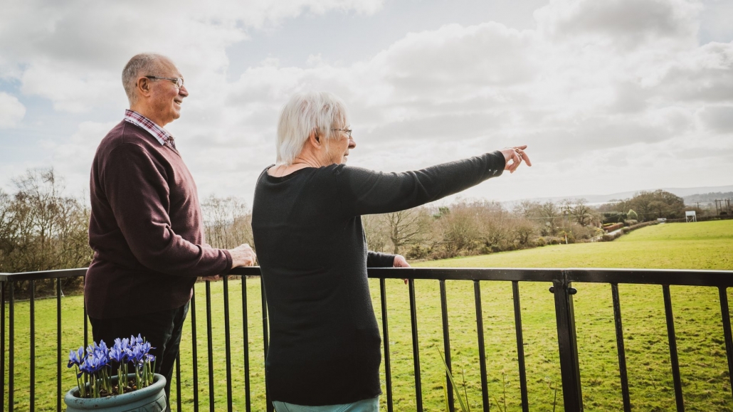 55 year old couple enjoying new lifestyle after park home downsize move