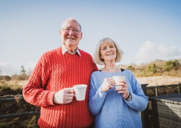 55 year old couple enjoying new lifestyle after park home downsize move