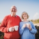55 year old couple enjoying new lifestyle after park home downsize move