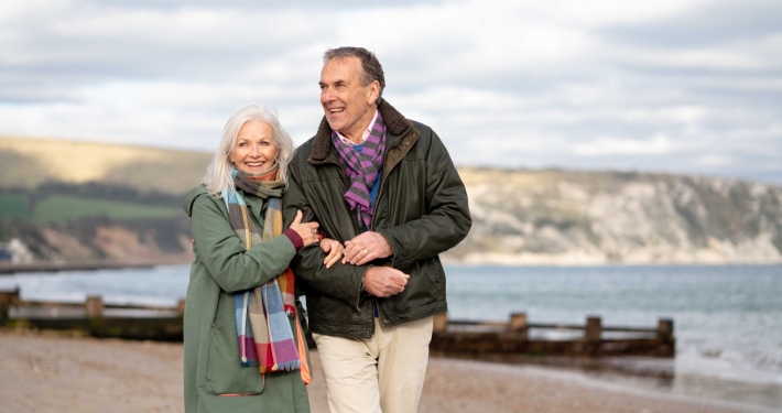 couple walking on the beach