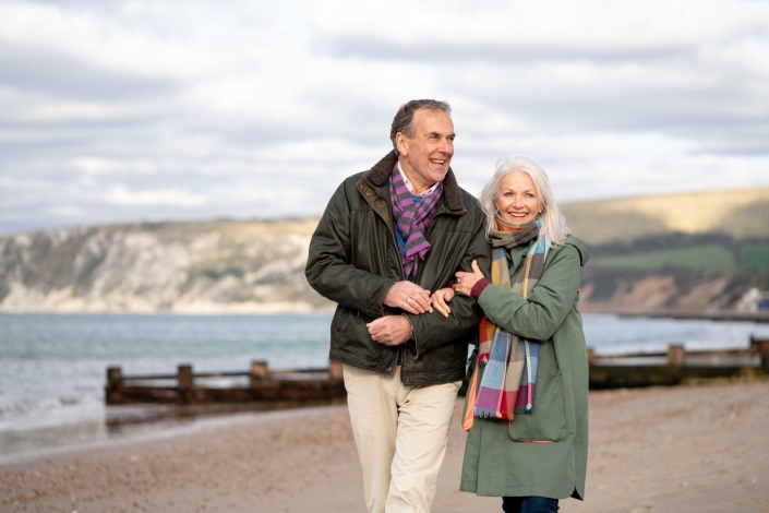 couple walking on beach