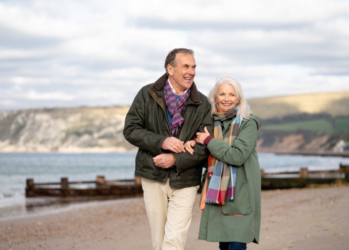 couple walking on beach