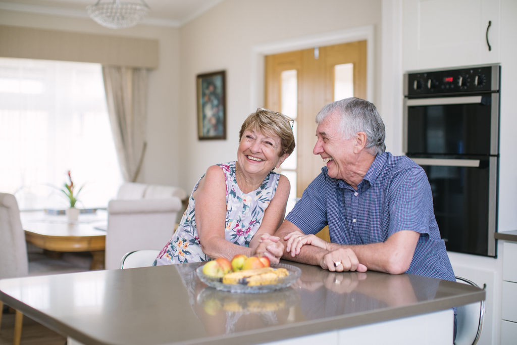 couple in modern park home