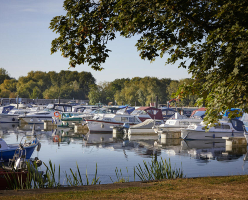 Floating lodges for sale at Priory Marina, Bedford, Bedfordshire